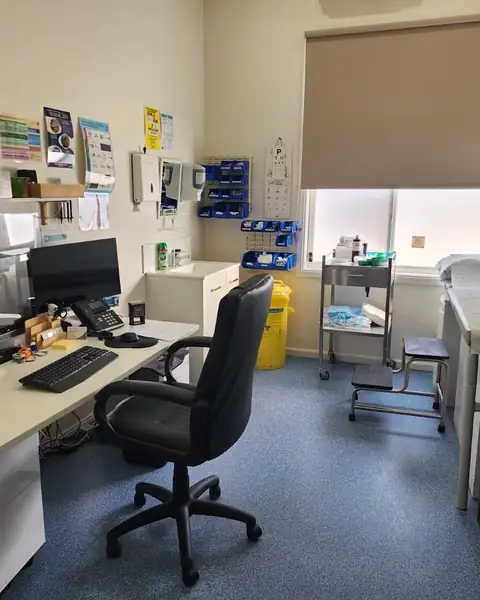 A consult room, ready for the day